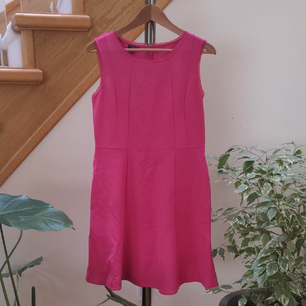 Talbots Pink Sheath Mini Dress Crew Neck Sleeveless
